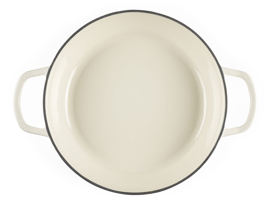 Salter Chester 30cm Shallow Cast Iron Casserole Pot – Cream