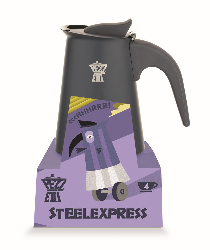 Pezzetti Steelexpress Shooting Ash S/Steel Coffee Maker 4C