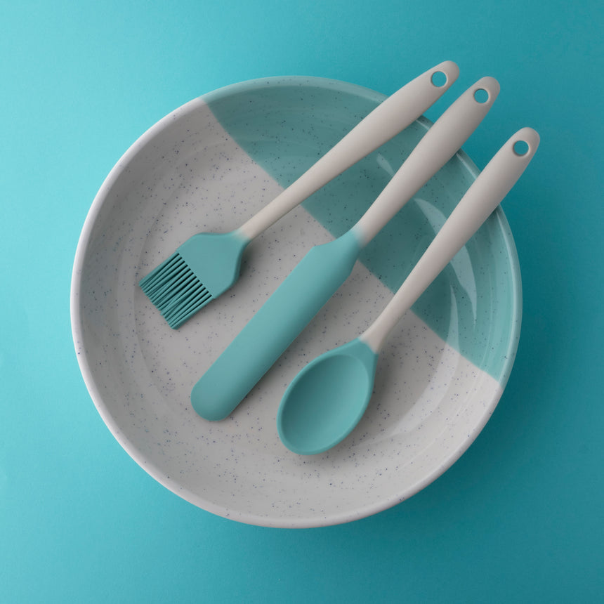 Taylors Mini Silicone Spoon 21cm - Buttermilk/Turquoise