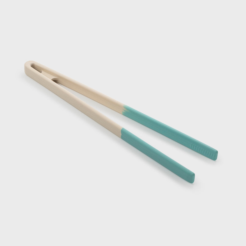 Taylors Silicone Tongs 29cm - Buttermilk/Turquoise