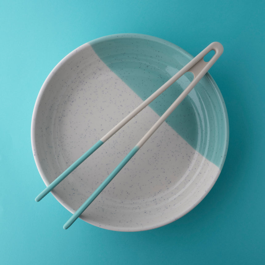 Taylors Silicone Tongs 29cm - Buttermilk/Turquoise