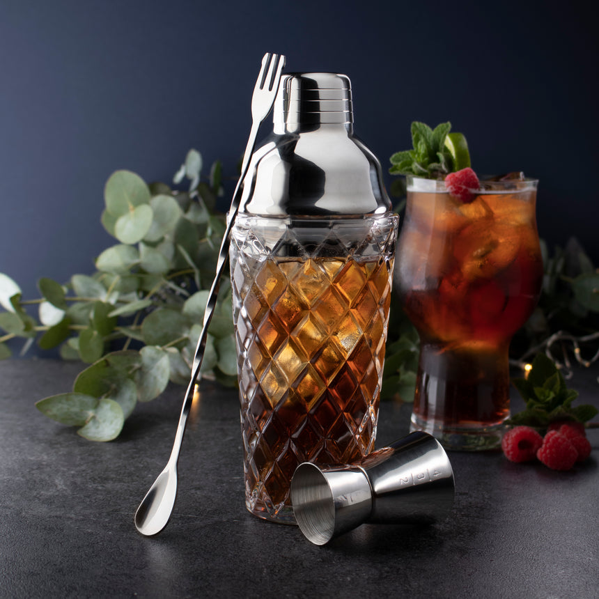 Taylors Taproom 3pc Embossed Glass & S/Steel Cocktail Set