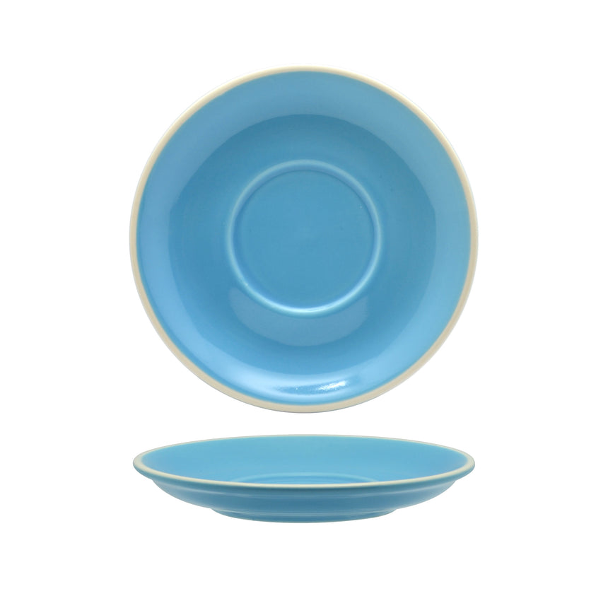 Rockingham Sky Blue Cappuccino Saucer 14.5cm Box of 6