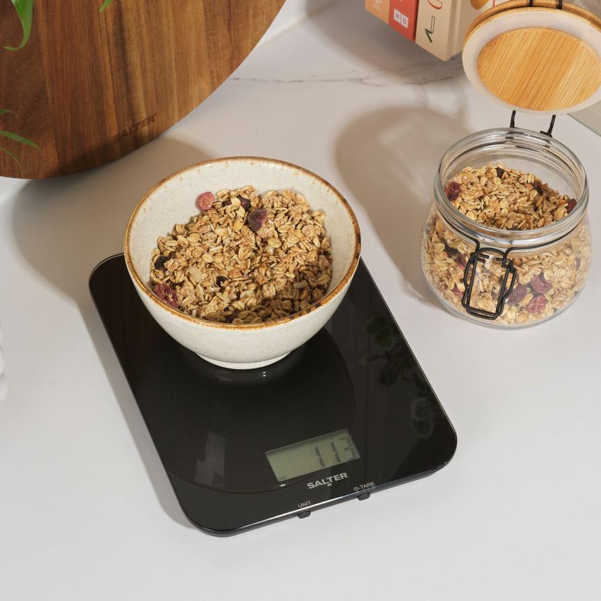 Salter Black Rechargeable Electronic Kitchen Scale