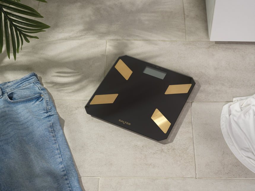 Salter Black / Gold Glass Analyser Personal Scale SA00601BGC