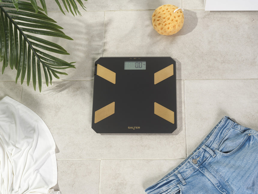 Salter Black / Gold Glass Analyser Personal Scale SA00601BGC