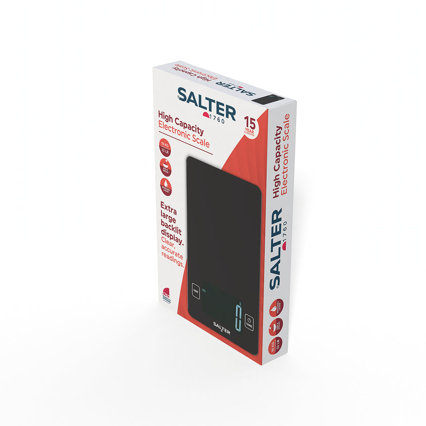 Salter Black High Capacity Electronic Kitchen Scale SA00644