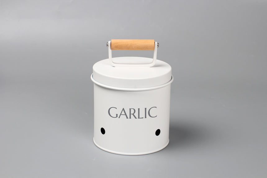 Rockingham Garlic Storage Bin with Metal Lid
