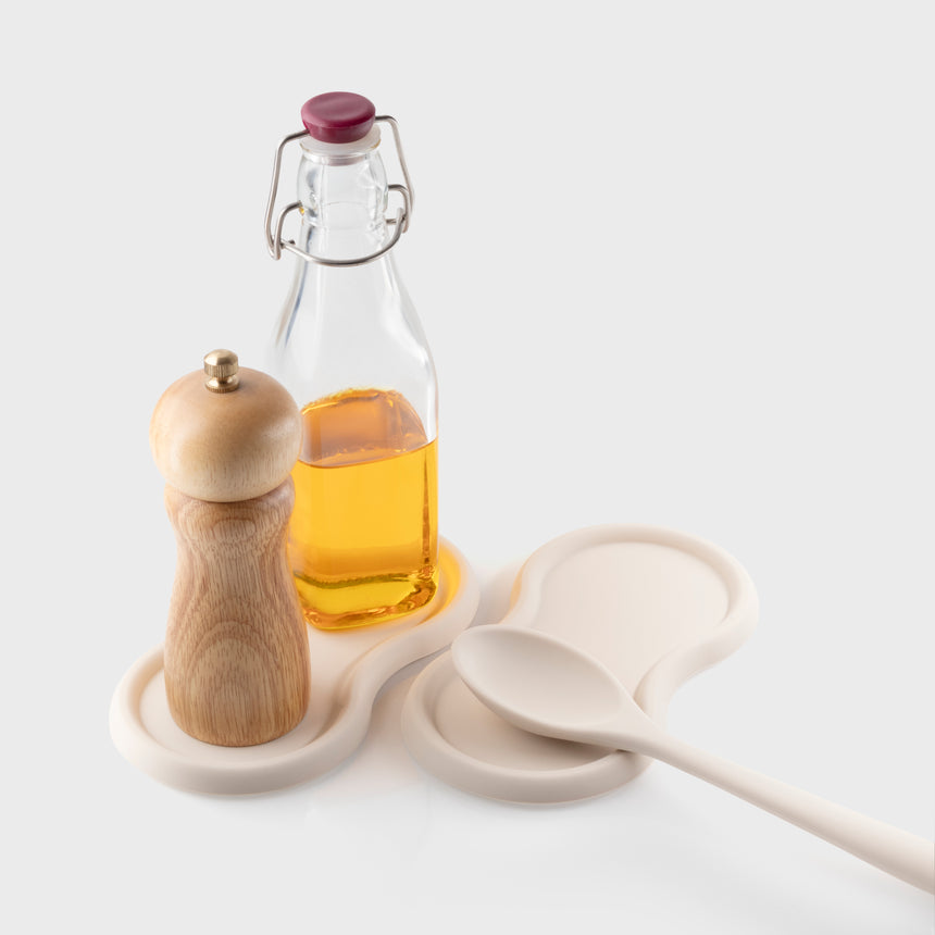 Taylors Silicone Mill, Bottle & Spoon Rest - Oyster