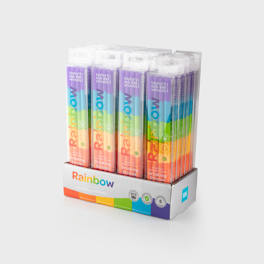 Taylors Rainbow Set of 4 Reusable Drinking Straws