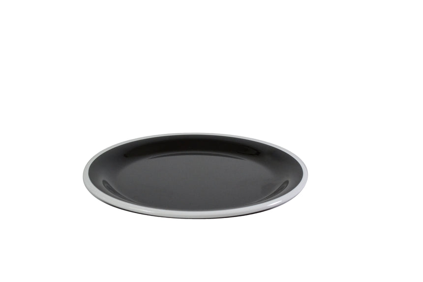 Jab Vintage Black/White Rim Enamel Look Plate 20cm