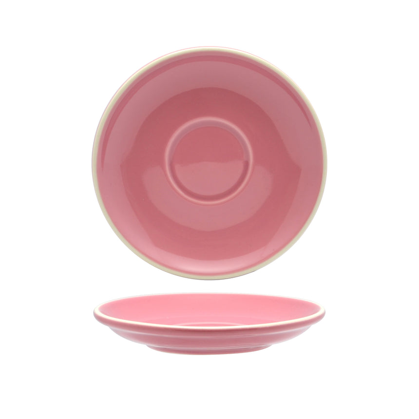 Rockingham Pink Long Black / Flat White Saucer 14cm