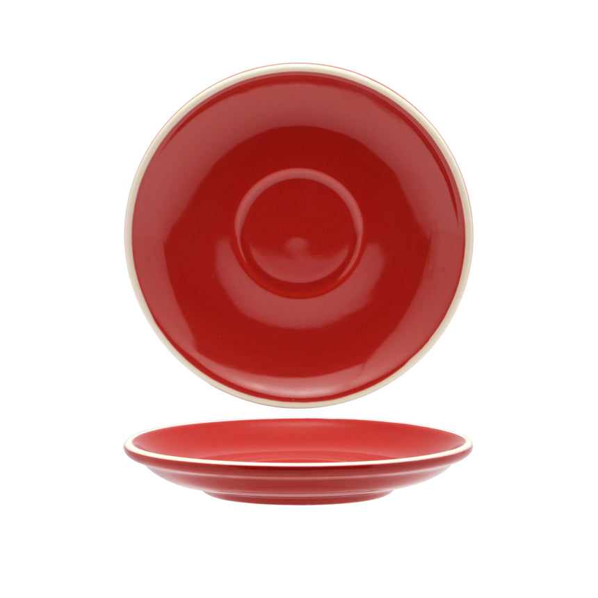 Rockingham Red Long Black / Flat White Saucer