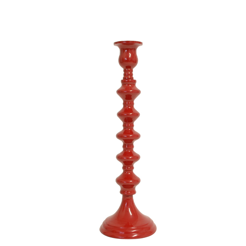 Aluminium Candle Holder Red 9x9x30cm